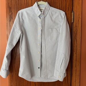 Taylor Stitch “The Jack” Navy and White Striped Oxford Shirt